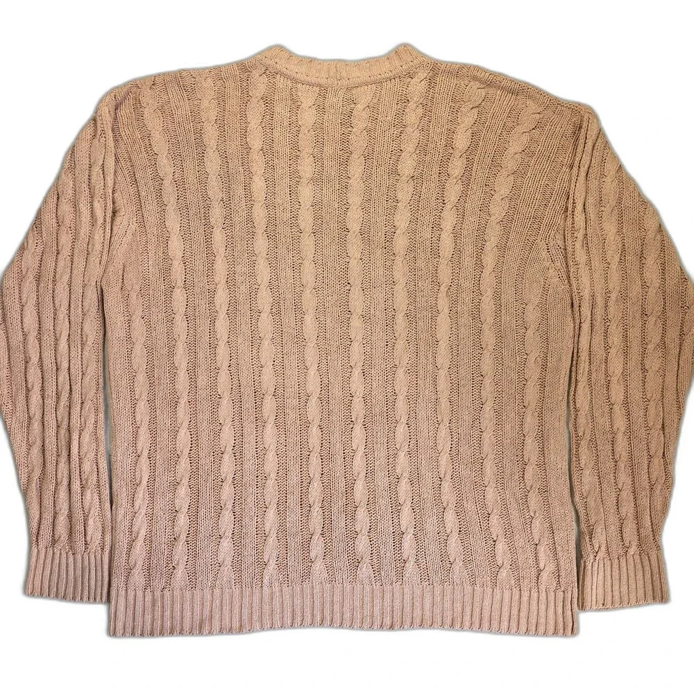 Vintage Gucci Cable Knit Sweater Men’s L Blush Tan Made in Italy